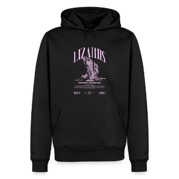 Panther Caméléon Streetwear Lézard Keeper - Sweat à capuche Premium bio Homme - noir - Devant - Nico (187cm)