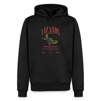 Phelsuma laticauda jour Gecko gardien de lézard - Sweat à capuche Premium bio Homme - noir - Devant - Nico (187cm)