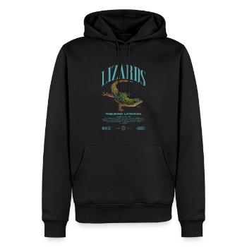 Phelsuma laticauda jour Gecko gardien de lézard - Sweat à capuche Premium bio Homme - noir - Devant - Nico (187cm)