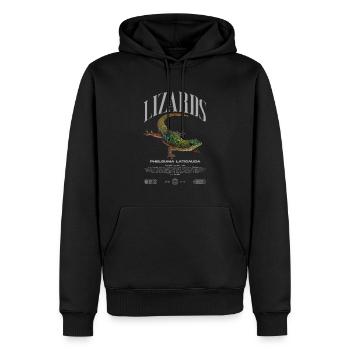 Phelsuma laticauda jour Gecko gardien de lézard - Sweat à capuche Premium bio Homme - noir - Devant - Nico (187cm)