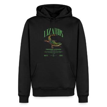 Phelsuma laticauda jour Gecko gardien de lézard - Sweat à capuche Premium bio Homme - noir - Devant - Nico (187cm)