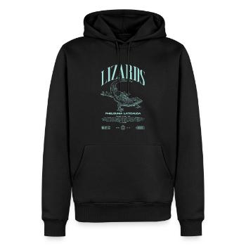 Phelsuma laticauda jour Gecko gardien de lézard - Sweat à capuche Premium bio Homme - noir - Devant - Nico (187cm)