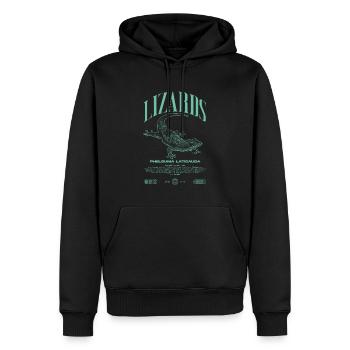 Phelsuma laticauda jour Gecko gardien de lézard - Sweat à capuche Premium bio Homme - noir - Devant - Nico (187cm)
