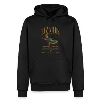 Phelsuma laticauda jour Gecko gardien de lézard - Sweat à capuche Premium bio Homme - noir - Devant - Nico (187cm)