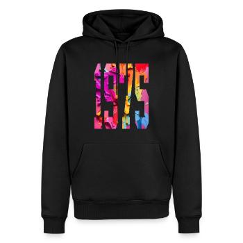 BUNT 51E ANNIVERSAIRE 1975 - Sweat à capuche Premium bio Homme - noir - Devant - Nico (187cm)