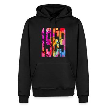 BUNT 57E ANNIVERSAIRE 1969 - Sweat à capuche Premium bio Homme - noir - Devant - Nico (187cm)