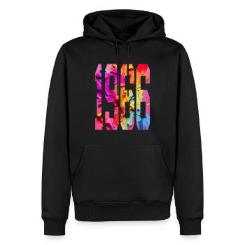 BUNT 60E ANNIVERSAIRE 1966 - Sweat à capuche Premium bio Homme - noir - Devant - Nico (187cm)