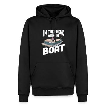 Pontoon Boot Pontoon Kapitän - Männer Premium Bio Hoodie - Schwarz - Vorne - Nico (187cm)