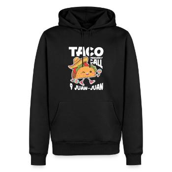 Taco drôle - Sweat à capuche Premium bio Homme - noir - Devant - Nico (187cm)