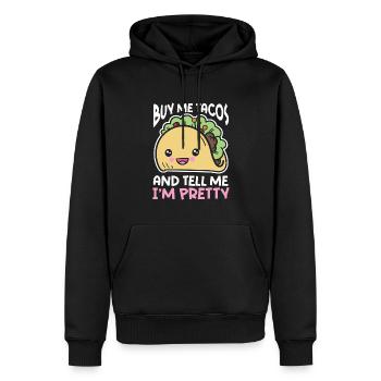 Taco drôle - Sweat à capuche Premium bio Homme - noir - Devant - Nico (187cm)