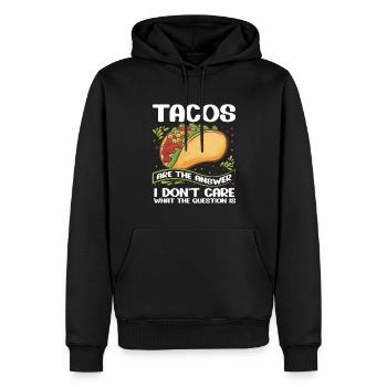 Taco drôle - Sweat à capuche Premium bio Homme - noir - Devant - Nico (187cm)
