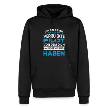 I'm this legendary crazy pilot - Men’s Premium Organic Hoodie - black - Front - Nico (187cm)