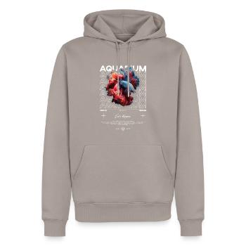 Betta Fish Keeper Moderne Streetwear - Männer Premium Bio Hoodie - Taupe - Vorne - Nico (187cm)