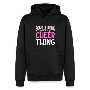 Dépliant de base de pom-pom girl de pom-pom girl - Sweat à capuche Premium bio Homme - noir - Devant - Nico (187cm)