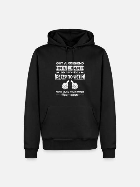 Receptionist, Handsome, Intelligent - Men’s Premium Organic Hoodie - black