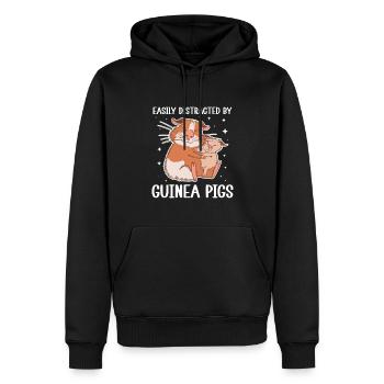 Cochon d’Inde - Sweat à capuche Premium bio Homme - noir - Devant - Nico (187cm)