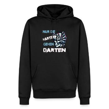 Seuls les plus coriaces vont aux fléchettes - les joueurs de fléchettes - Sweat à capuche Premium bio Homme - noir - Devant - Nico (187cm)