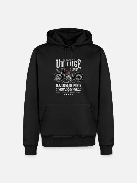 Vintage Motorcycle Bikers Motorbike Birthday 1968 - Men’s Premium Organic Hoodie - black