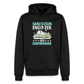 Lave-vaisselle - Sweat à capuche Premium bio Homme - noir - Devant - Nico (187cm)