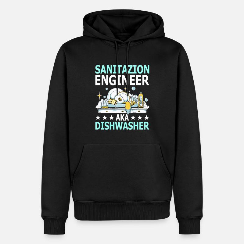 Lave-vaisselle - Sweat à capuche Premium bio Homme - noir