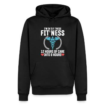 Unité de soins intensifs Infirmière gériatrique - Sweat à capuche Premium bio Homme - noir - Devant - Nico (187cm)
