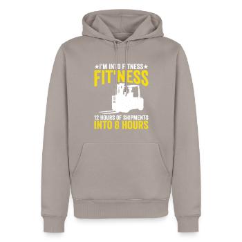 Forklift Operator - Männer Premium Bio Hoodie - Taupe - Vorne - Nico (187cm)