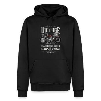 Vintage Motorrad Biker Motorrad Geburtstag 2014 - Männer Premium Bio Hoodie - Schwarz - Vorne - Nico (187cm)