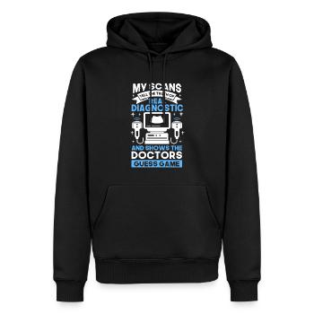 Échographiste Échographie Technicien en échographie - Sweat à capuche Premium bio Homme - noir - Devant - Nico (187cm)