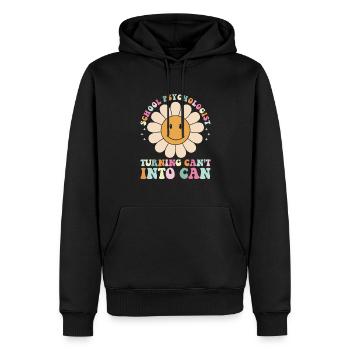 Psychologue scolaire - Sweat à capuche Premium bio Homme - noir - Devant - Nico (187cm)