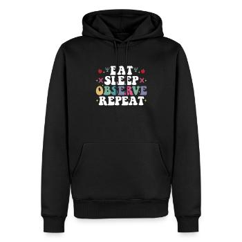 Psychologue scolaire - Sweat à capuche Premium bio Homme - noir - Devant - Nico (187cm)