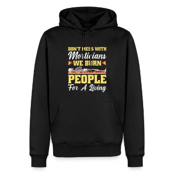 Directeur de funérailles de pompes funèbres - Sweat à capuche Premium bio Homme - noir - Devant - Nico (187cm)