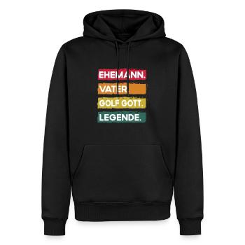 Ehemann Vater Golf Legende Vatertag - Männer Premium Bio Hoodie - Schwarz - Vorne - Nico (187cm)
