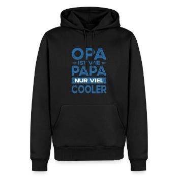 Grand-père est comme papa, mais beaucoup plus cool, grand-père, petit-fils - Sweat à capuche Premium bio Homme - noir - Devant - Nico (187cm)