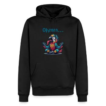 Ohmmm lustiges Yoga Meditation Sport - Männer Premium Bio Hoodie - Schwarz - Vorne - Nico (187cm)