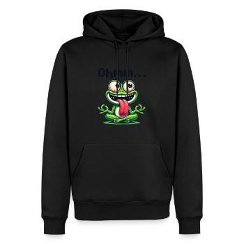 Ohmmm lustiges Yoga Meditation Sport - Männer Premium Bio Hoodie - Schwarz - Vorne - Nico (187cm)