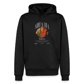 Diskus-Buntbarsch Fish Keeper Moderne Streetwear - Männer Premium Bio Hoodie - Schwarz - Vorne - Nico (187cm)