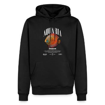 Diskus-Buntbarsch Fish Keeper Moderne Streetwear - Männer Premium Bio Hoodie - Schwarz - Vorne - Nico (187cm)