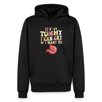 Tummy Ache Survivor - Männer Premium Bio Hoodie - Schwarz - Vorne - Nico (187cm)