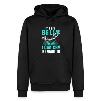 Bellyflop Belly Flop - Men’s Premium Organic Hoodie - black - Front - Nico (187cm)