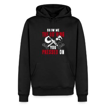 Machiniste Opérateur de machine CNC - Sweat à capuche Premium bio Homme - noir - Devant - Nico (187cm)