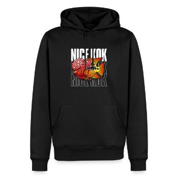 Schöner Kok Lustiger Blumenhorn-Buntbarsch Fischhalter - Männer Premium Bio Hoodie - Schwarz - Vorne - Nico (187cm)