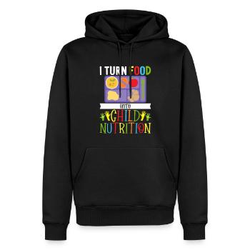 Lunch Lady Premier jour d’école - Sweat à capuche Premium bio Homme - noir - Devant - Nico (187cm)
