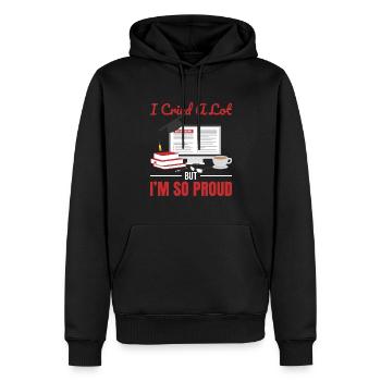 Dissertation defended - Männer Premium Bio Hoodie - Schwarz - Vorne - Nico (187cm)