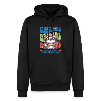 Enfant unique, je vais être une sœur fière - Sweat à capuche Premium bio Homme - noir - Devant - Nico (187cm)