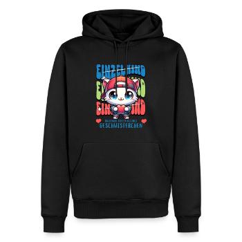 Enfant unique, je vais être une sœur fière - Sweat à capuche Premium bio Homme - noir - Devant - Nico (187cm)