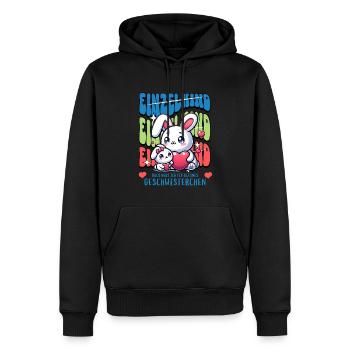 Enfant unique, je vais être une sœur fière - Sweat à capuche Premium bio Homme - noir - Devant - Nico (187cm)