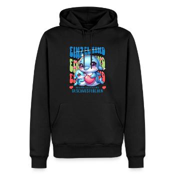 Enfant unique, je vais être une sœur fière - Sweat à capuche Premium bio Homme - noir - Devant - Nico (187cm)