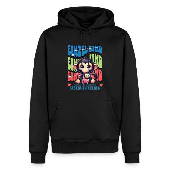 Enfant unique, je vais être une sœur fière - Sweat à capuche Premium bio Homme - noir - Devant - Nico (187cm)