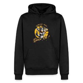 J’aime juste la peau de chamois - Sweat à capuche Premium bio Homme - noir - Devant - Nico (187cm)