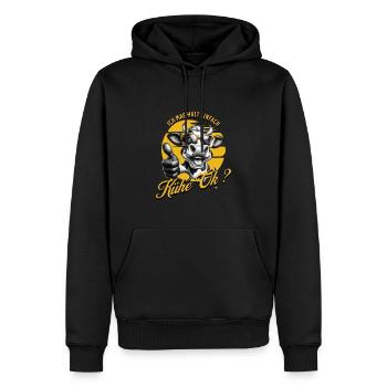 J’aime juste les vaches - Sweat à capuche Premium bio Homme - noir - Devant - Nico (187cm)